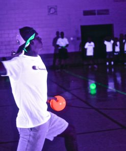 black light dodgeball throw