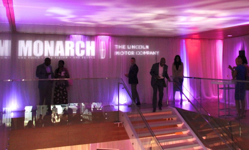 special event lighting and drape for Lincoln Motors and BET