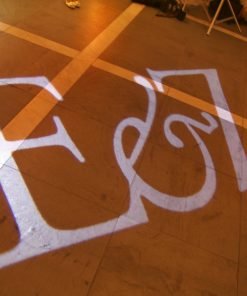gobo monogram on dance floor