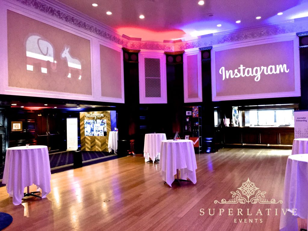 National Press Club, Washington, DC Instagram / Facebook Event uplighting, gobo lighting