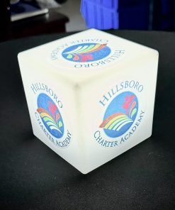 rent glow cubes white with custom color graphic on 5 sides